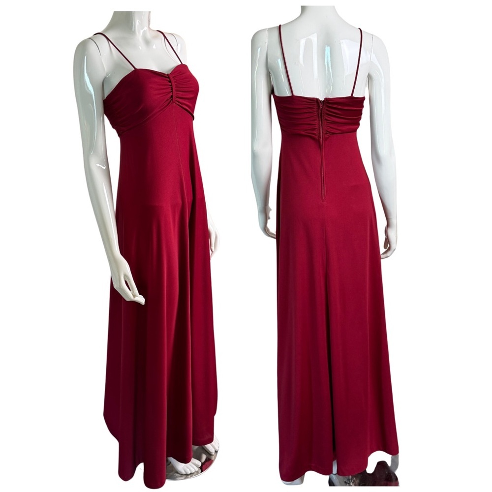 Vintage 70s Spaghetti Strap Minimalist Red Dress